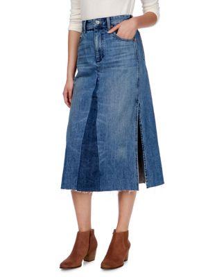 Lucky Brand Frayed Hem Denim Skirt