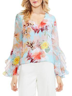 Vince Camuto Faded Bloom V-neck Blouse
