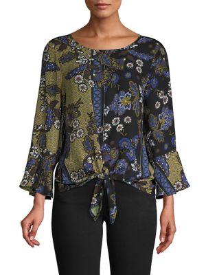 Spense Floral Bell-sleeve Blouse