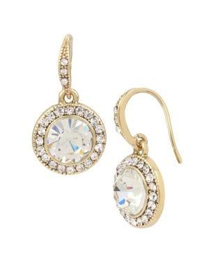 Miriam Haskell Basic Ears Circle Crystal Drop Earrings