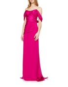 Theia Off-the-shoulder Silk Gown