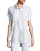 Beach Lunch Lounge Striped Button-front Shirt