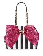 Betsey Johnson Bow-accented Faux Leather Satchel
