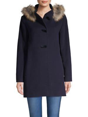 Cinzia Rocca Icons Fox Fur-trimmed Wool & Cashmere Jacket