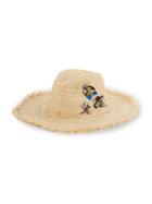 Steve Madden Frayed Edges Bug Embellished Fedora Hat