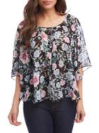 Karen Kane Relaxed-fit Floral Pleated Top
