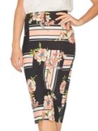 Dorothy Perkins Floral Striped Pencil Skirt
