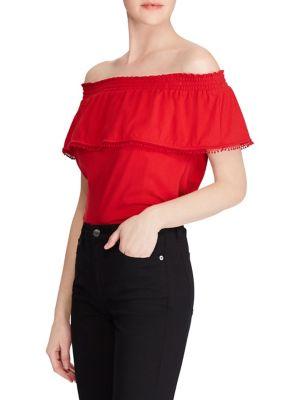 Lauren Ralph Lauren Petite Jersey Off-the-shoulder Cotton Top