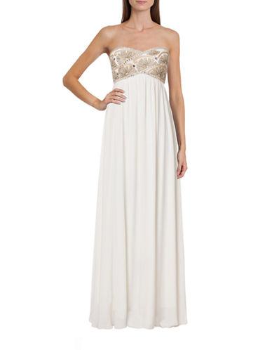 Js Collections Strapless Beaded-bodice Gown