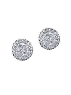 Effy Diamond And 14k White Gold Stud Earrings