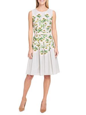 Tommy Hilfiger Printed Voile Fit-and-flare Cotton Dress