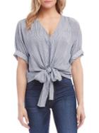 Karen Kane Striped Tie-front Top