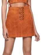 Bcbgeneration Faux Suede Lace-up Skirt