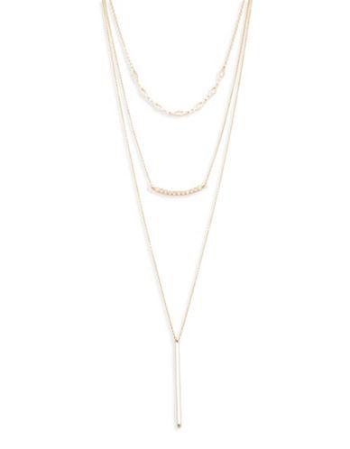 Noir Crystal Pave Layered Pendant Necklace