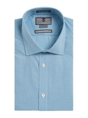 Black Brown Microchecked Dress Shirt