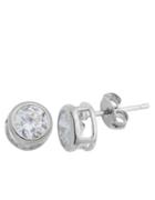 Lord & Taylor Platinum And Cubic Zirconia Stud Earrings