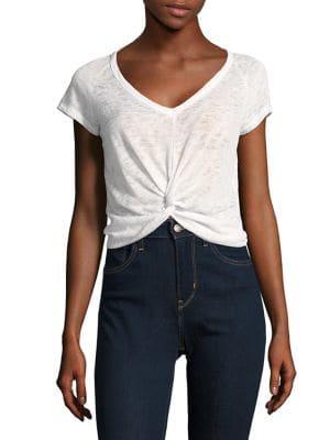 Design Lab Knot Sheer Cropped Top