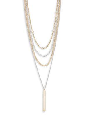 Cole Haan Marine Links Crystal Multistrand Necklace