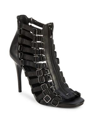 Donna Karan Kat Buckle Leather Sandals