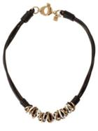 Robert Lee Morris Atlantis Two-tone Ring And Leather Necklace