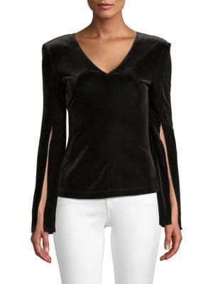 Bailey 44 Dice Velvet Split-sleeve Top