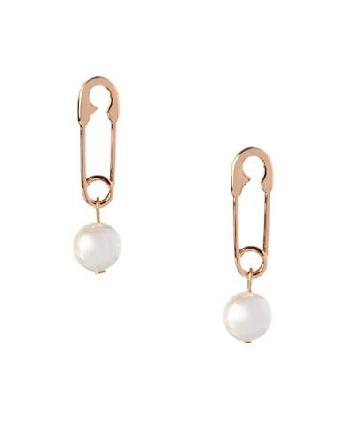 Bcbgeneration Pearl Group Faux Pearl & 12k Yellow Goldplated Safety Pin Earrings