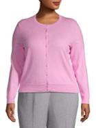 Lord & Taylor Plus Essential Long Sleeve Button Front Cardigan
