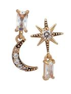 Lonna & Lilly Mis-match Goldtone Star & Moon Earrings