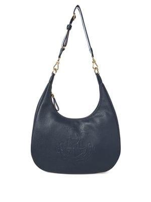 Lauren Ralph Lauren Textured Logo Hobo Bag