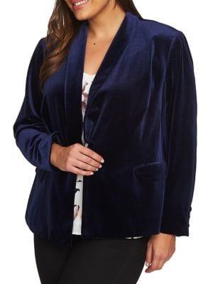 1.state Plus Classic Velvet Blazer