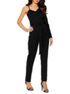 Quiz One-shoulder Tie-belt Jumpsuit