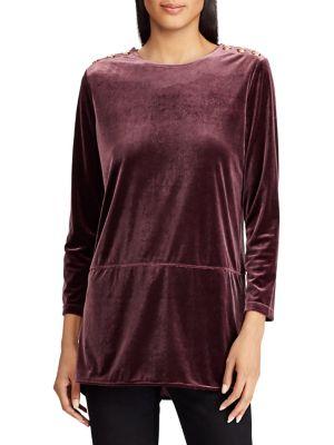 Lauren Ralph Lauren Velvet Tunic Top