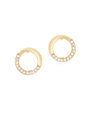 Vince Camuto Pave Crystal Circle Hinged Earrings
