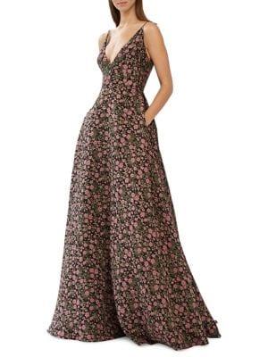 Ml Monique Lhuillier Floor-length Jacquard Ball Gown