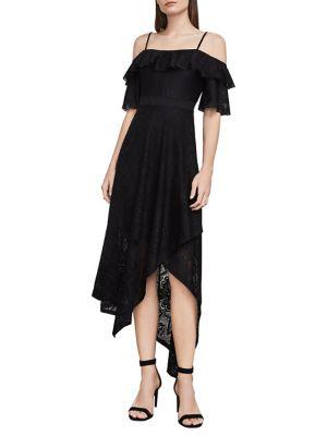 Bcbgmaxazria Demi Asymmetrical Lace Midi Dress