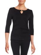 Vince Camuto Ruched Keyhole Top