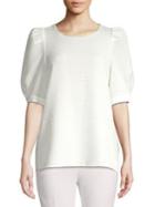 Calvin Klein Textured Puffed-sleeve Top