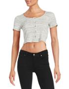 Design Lab Lord & Taylor Ribbed Crop Top