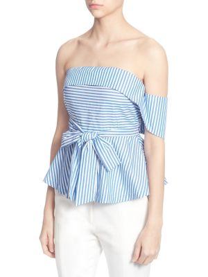 Catherine Catherine Malandrino Off-the-shoulder Striped Blouse