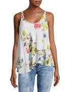 Free People Floral Layered Tank Top