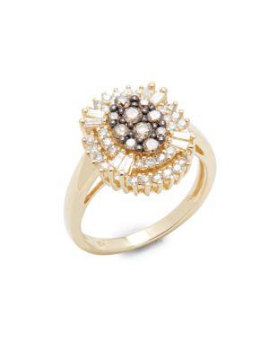 Effy Brown & White Diamond, 14k Yellow Gold Ring