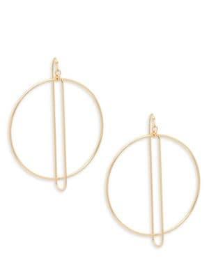 Design Lab Classic Goldtone Hoop Drop Earrings