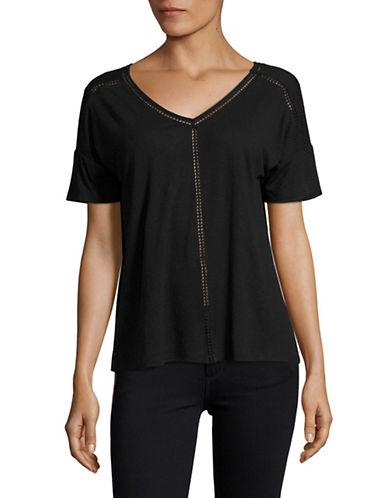 Lord & Taylor Double V-neck Linen Tee