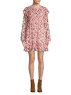 Free People These Dreams Pleated Floral Trapeze Dress