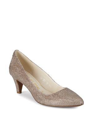 Anne Klein Rosalie Kitten Heel Metallic Pumps