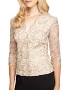 Alex Evenings Scalloped Embroidered Top