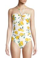 Kate Spade New York Lemon Beach Bandeau Halter One-piece Swimsuit
