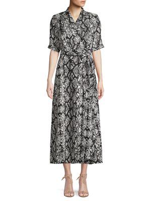 Calvin Klein Snakeskin-print Wrap Dress
