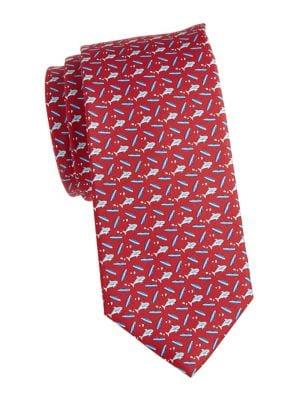 Brooks Brothers Silk Shark & Surf Print Tie