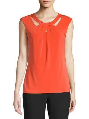 Kasper Sleeveless Twisted Cutout Top